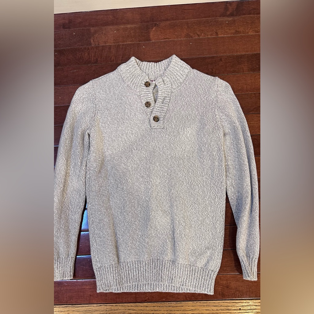 Carter's Cream Crewneck Sweater With Button Detail